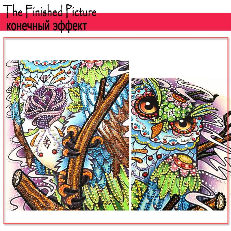 RUBOS DIY 5D Diamond Painting Owl Animal Pearl Diamond Embroidery Large Special Beads Rhinestone Pictures Mosaic New Sale Decor (9)