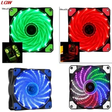 15 LED 12V fan cooler 9 blades 4PIN 12cm ultra-quiet computer PC case colorful colors