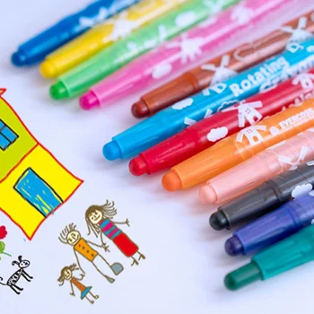 

Crayons Coloring Set 24/18/12 Colorable Color Watermark Pen Mark Painting Children's Art Supplies