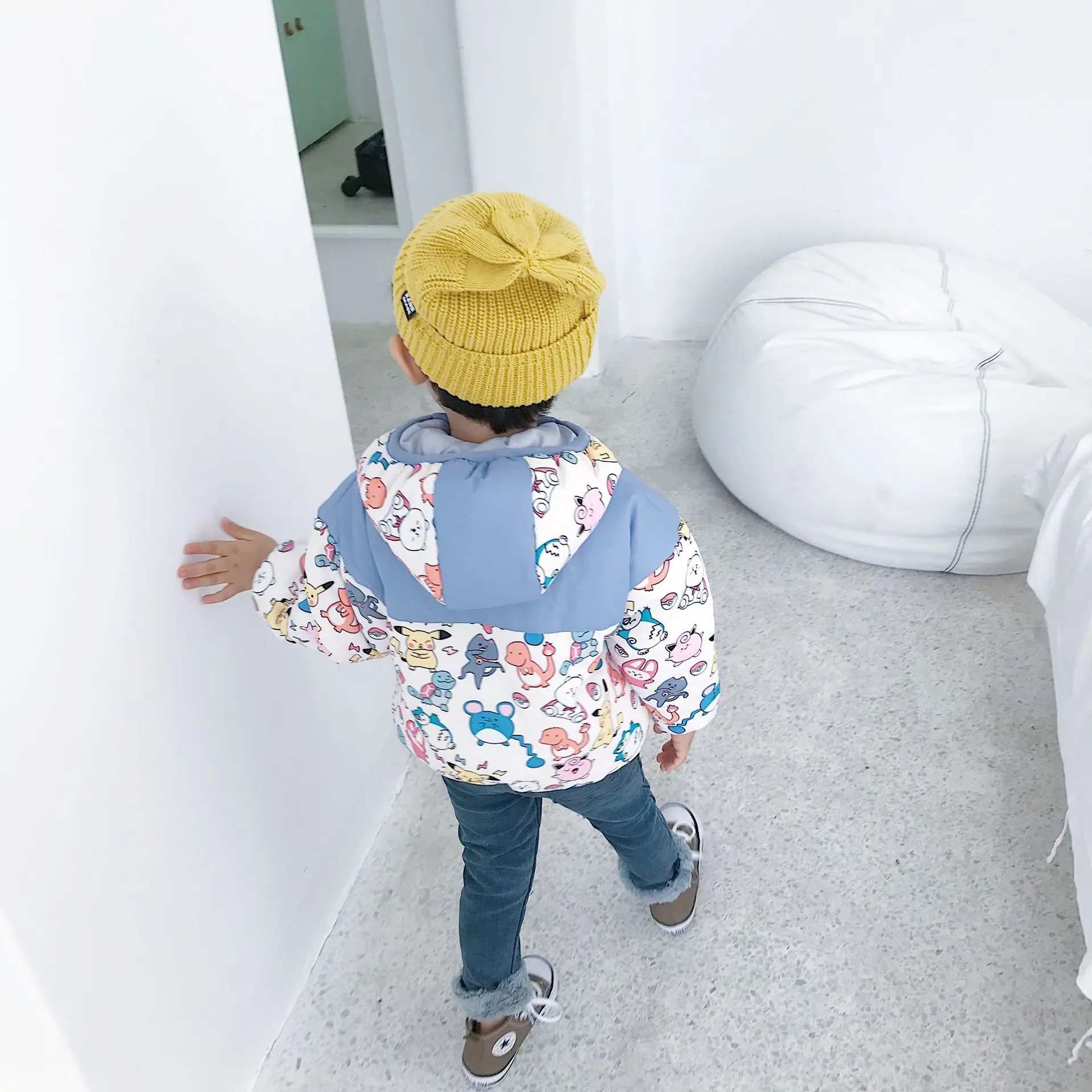 Tonytaobaby/зимнее платье новая одежда для маленьких мальчиков и девочек теплая ветровка с героями мультфильмов, хлопковая одежда, парки зимнее пальто для девочек