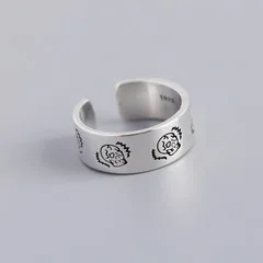 S925 silver woman's ring, original design opening adjustable, geometric line twining silver ring for women
