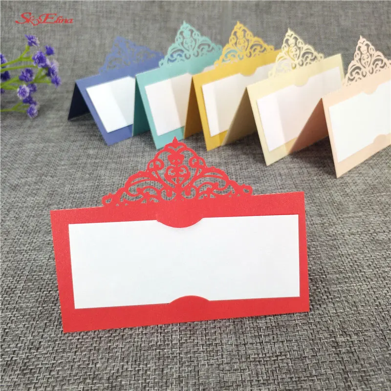

10/50/100pcs Laser Cut seating card table Party Suppies Anniversary Guest Hollow guest name card 8z873