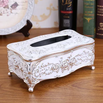 

Luxury Europea Acryl Paper Tissue Box Container White Black Gold Home Storage Napkin Holders Tissue Box Cover For Car KTV