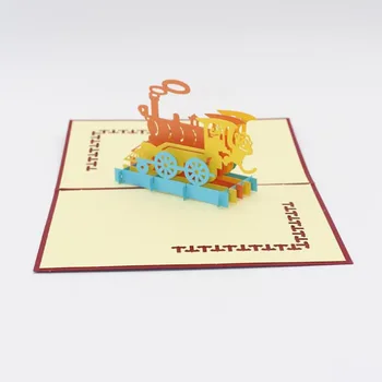 

Happiness Train 3D Pop UP Cards Gift Postcard With Envelope Stickers Wedding Invitation Greeting Card Anniversary Card Wenskaart
