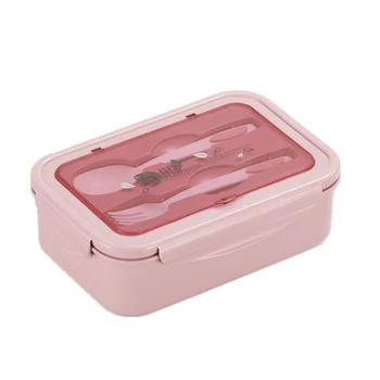 

Microwave For Kids Partition Bowl Dinnerware Food Container Leak Proof Sealing Lunch Box With Spoon Fork Storage Bento Student