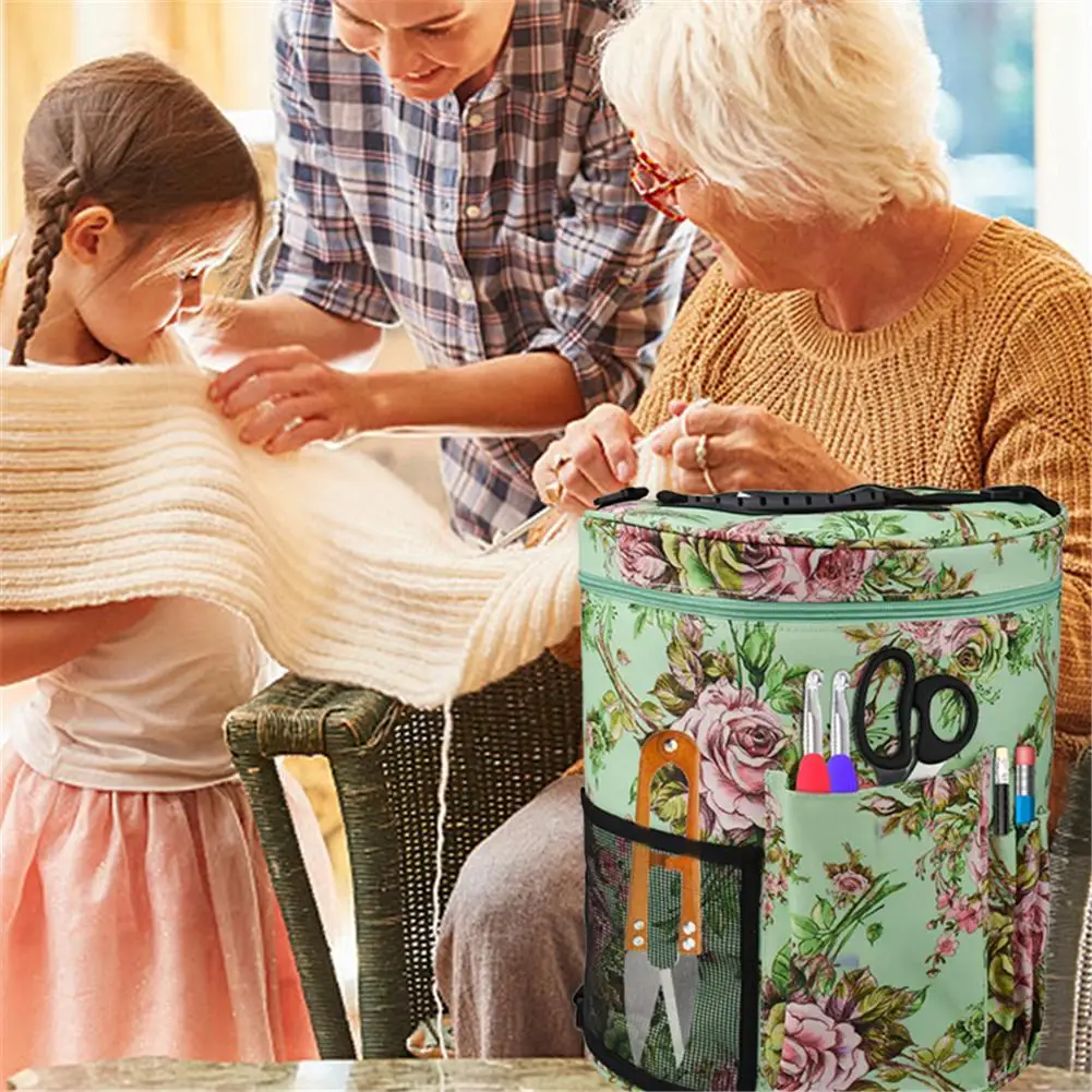 New Arrivals DIY Knitting Bag Portable Light Yarn Storage Bags Have Pockets For Crochet Hooks Tote Organizer