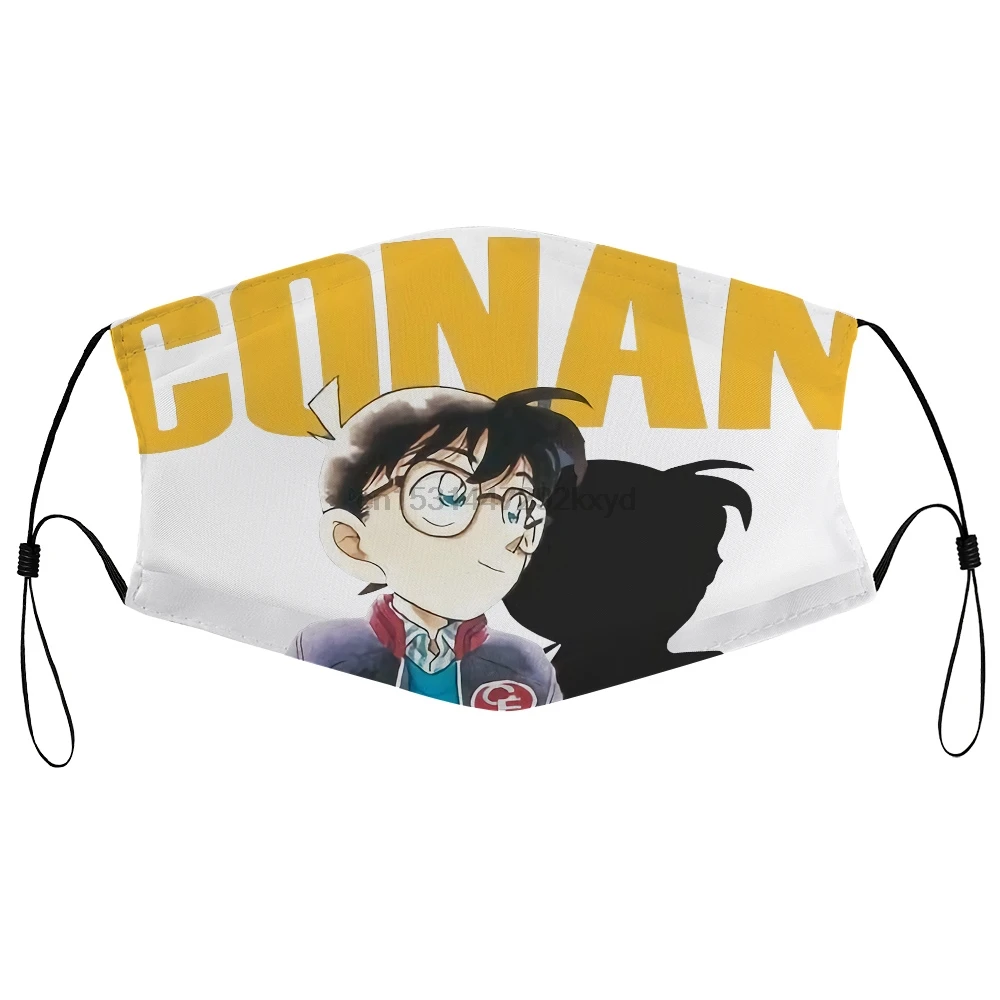 Dust mask with filter Men Detective Conan Cartoon Logo Poster funny novelty women Face Cover | Аксессуары для одежды