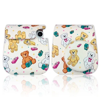 

For Fujifilm Instax Mini 11 Mini11 Polaroid Camera Bag PU Leather Instant Camera Shoulder Bag Cover Case Pouch Cute Little Bear