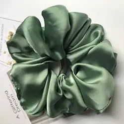 Luxurious Oversized Satin Scrunchies - Elegant Hair Accessories Collection (Light green)