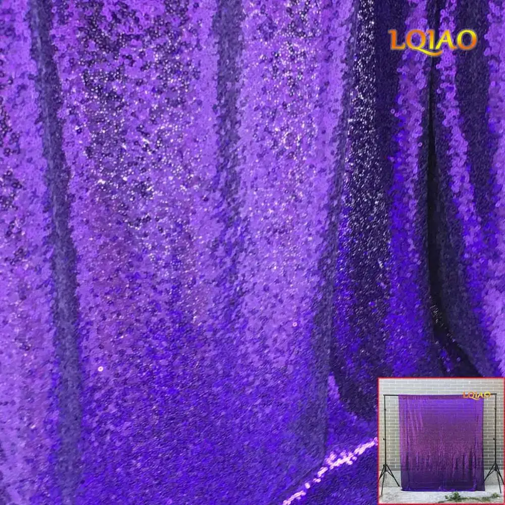 Блесток фон занавеска панель 2x8ft-розовое золото блесток фотография Фон занавеска для вечерние/домашние занавески Decoration-60x245cm - Цвет: Purple