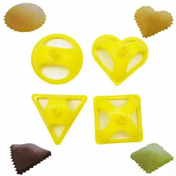 

Non-toxic DIY Baking Tools 4PCS Heart Shaped Triangle Round Square Biscuit Pie Dumpling Fondant Mold