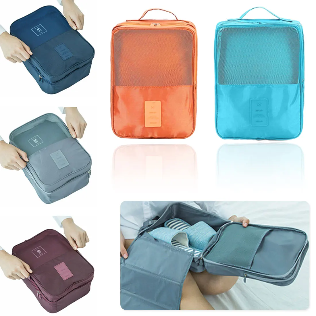 Креативный Многофункциональный большой нейлон 5 цветов Портативная сумка органайзер для путешествий сумка для обуви туалетные