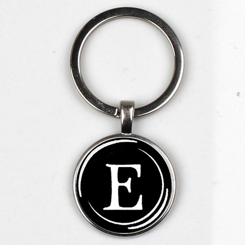 XKHLHJ 26 English alphabet keychain name first letter ABCD pendant  key chain car wallet handbag men and women jewelry gift
