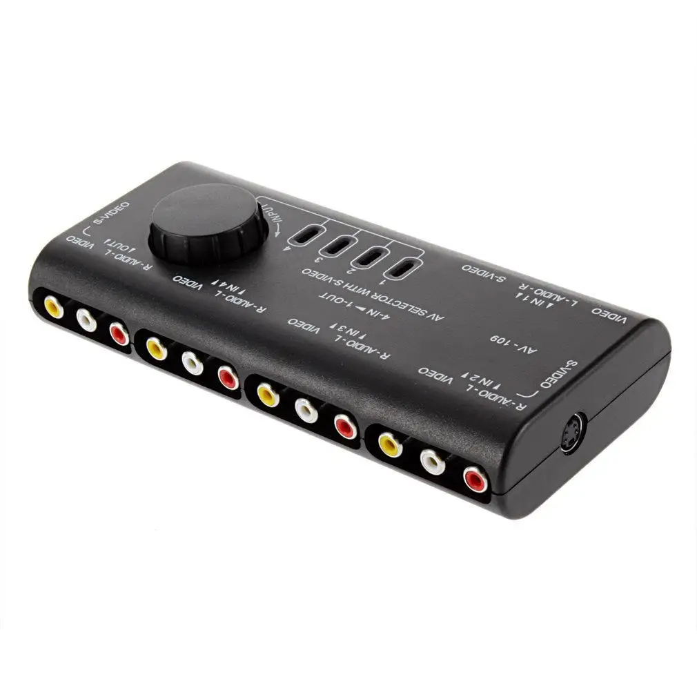 4 in 1 AV Audio Video Signal Switcher Splitter Selector Way OS |