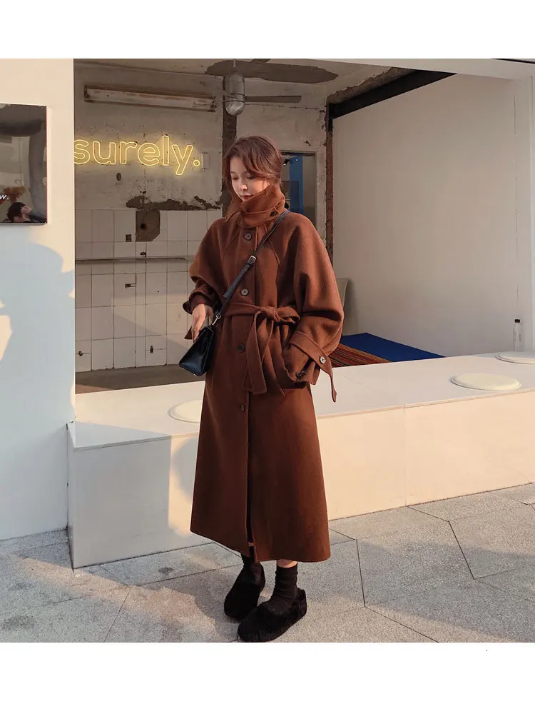 Модное шерстяное пальто для женщин осень-зима 2019 новое шерстяное пальто Тонкие однобортный однотонный Цвет женская одежда F195