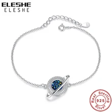 ELESHE Новая мода синий талисман-Планета браслет для женщин 925 стерлингового серебра браслет с кристаллом CZ аутентичные ювелирные изделия