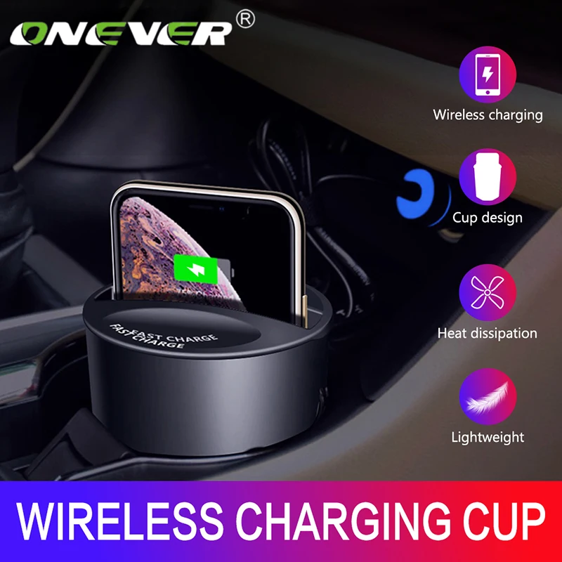 Автомобильное беспроводное зарядное устройство Onever 12 В/5 А 10 Вт 3 в 1 черный