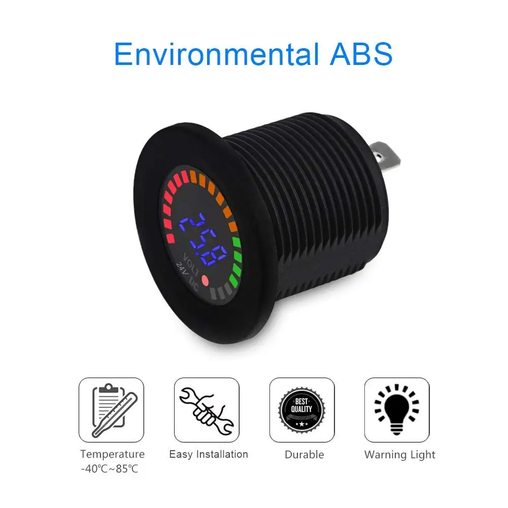 Водонепроницаемый 12/24V DC вольтметр переменного тока Цвет светодиодный цифровой Дисплей Напряжение метр Батарея тестер для морской автомобилей, мотоциклов, грузовиков Лодка на колесах