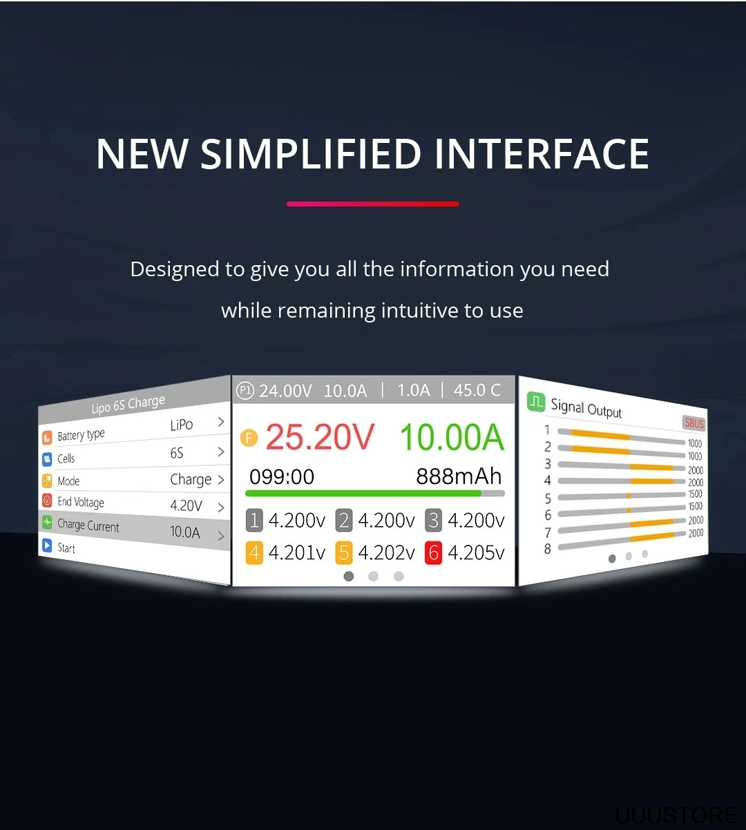 ToolkitRC M7 Charger - 200W 10A DC Balance Charger Discharger for 1-6S Lipo Battery With Voltage Servo Checker ESC Receiver Signal Tester 12