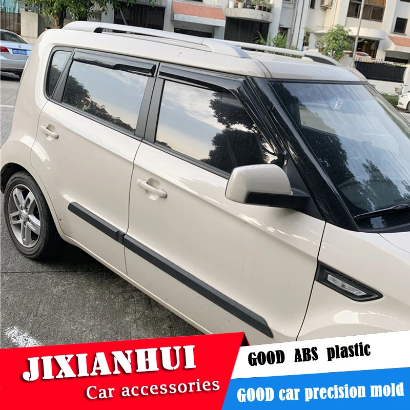 Пластиковый оконный козырек для KIA Soul 2008-2016 защита от солнца и дождя 4 шт./компл.
