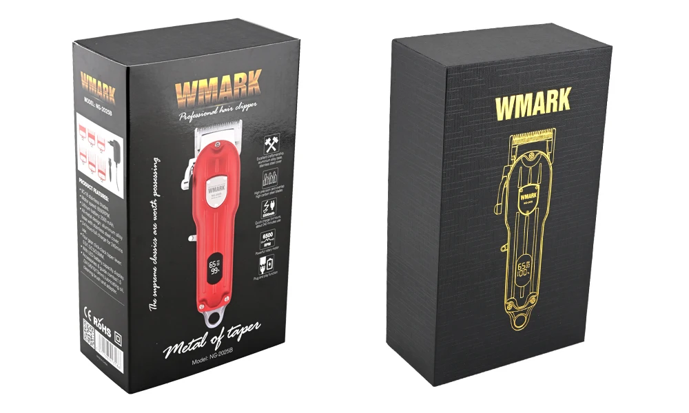 2021 New WMARK NG2025B All-Metal Corded or Cordless Use Hair Clipper With LCD Display 6500 RPM  Hair Trimmer 9CR18 Blade 2500mAh