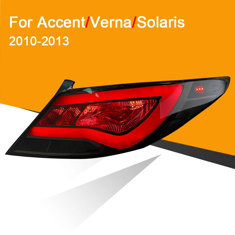 Светодиодный задний фонарь для Hyundai Accent/Verna/Solaris 2010 2011 2012 2013 красный дымчатый