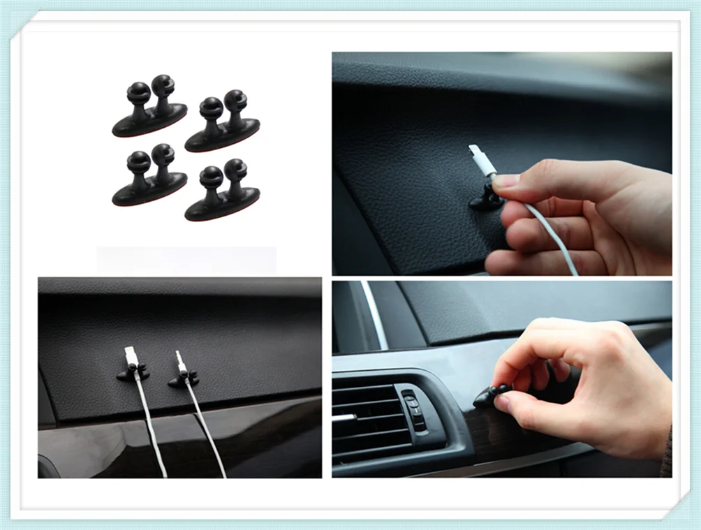 Universal 8pcs car clip stickers Charging cable Automotive interior for Chevrolet Chevelle FNR 1970 1967 Cavalier Volt SS