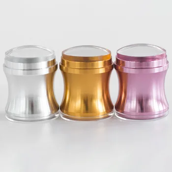 

1 PC Metal transparent silica gel big seal gold and silver double color belt cover iron shell seal CC166