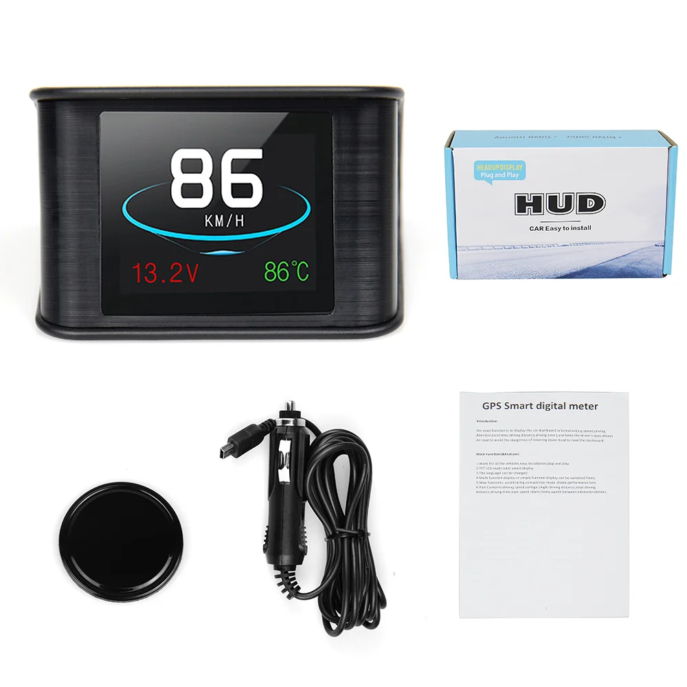 Hud gps OBD Компьютер Автомобильный проектор скорости цифровой измеритель скорости Дисплей Расход топлива Датчик температуры диагностический инструмент