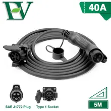 Morec EV Кабель зарядного устройства J1772 электрическая Автомобильная зарядная станция шнур 16-40A удлинитель, 40Amp 20ft SAE EVSE
