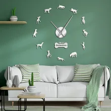Большие настенные часы для собак из далматина, декоративные бесшумные Кварцевые бескаркасные подвесные настенные часы для щенков, домашних животных