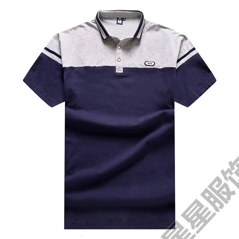 Большие размеры 10XL 8XL 6XL 5XL 4XL Фирменная Новинка Мужская Повседневная Лоскутная футболка с коротким рукавом мужская приталенная футболка с отложным воротником и пуговицами - Цвет: 2