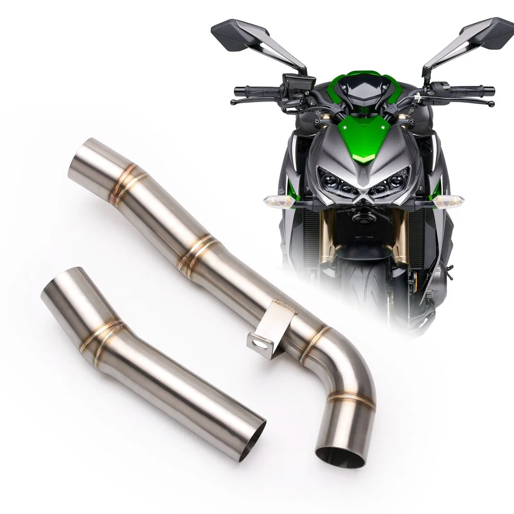 Motorcycle Full system Exhaust Middle Connect Pipe Round Link Muffler Stainless Steel For Kawasaki Z1000 2007 2008 2009 | Автомобили и