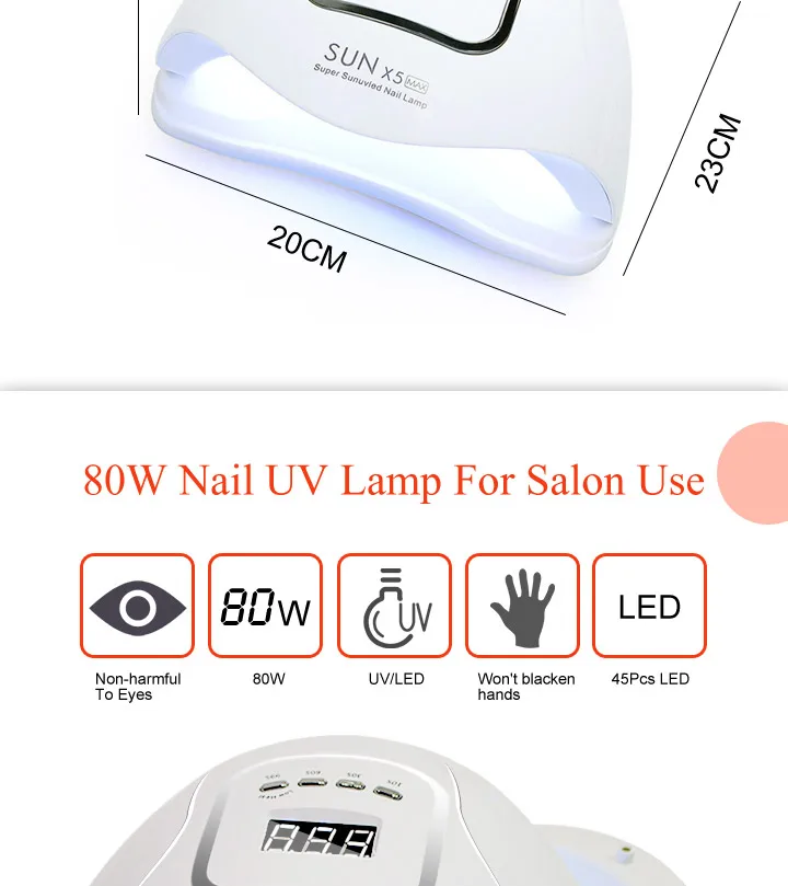 Lâmpada do Unha Secador de Unha Todo o Esmalte com Auto Salão de Beleza Ferramentas de Design da Arte para Unhas Pces Cura Inteligente Sensior Manicure Pedicure 72w 36 uv 22 com auto inteligente sensior manicure pedicure salão