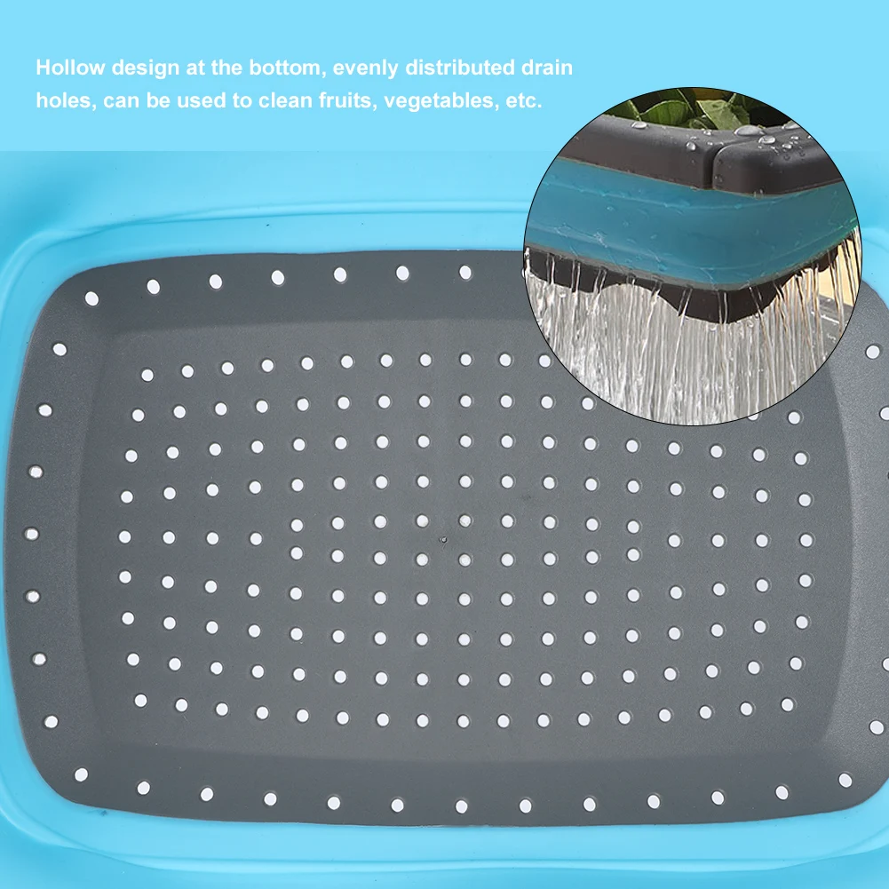 Folding Washing Drain Basket Environmental Food Fruit and Vegetable Washing Basket Outdoor Camping Kitchen Supplies