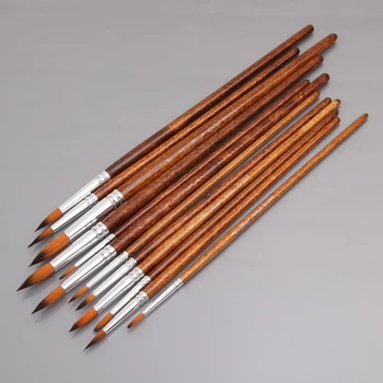 

12Pcs Artists Paint Brush Set Nylon Hair Acrylic Watercolor Round Pointed Tip