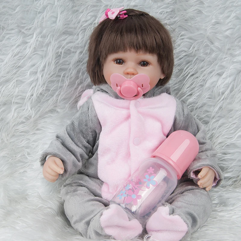 

45cm Bebes Reborn Doll Soft Silicone Reborn Baby Doll Adorable Lifelike Toddler Bonecas Girl Toy Children Xmas Birthday Playmate