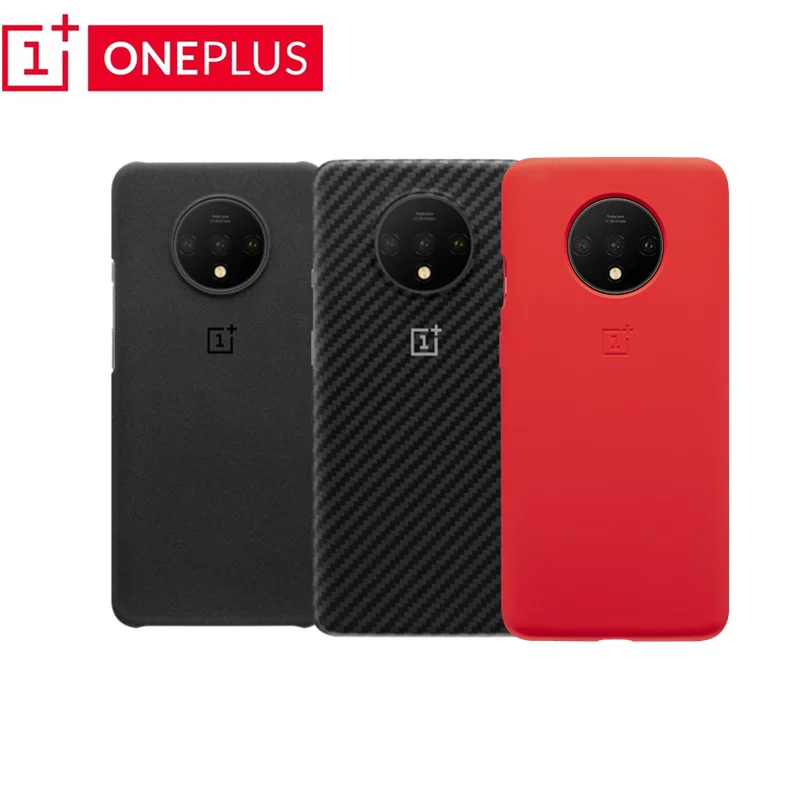 100% Оригинальный Официальный чехол OnePlus 7T из карбона песчаника силиконовая