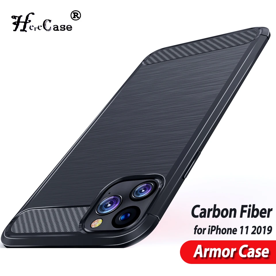 Карбоновый чехол для Apple Iphone 11, Роскошный чехол Coque Funda для Iphone11 Pro Xi Max, чехлы для телефонов, Силиконовый противоударный чехол