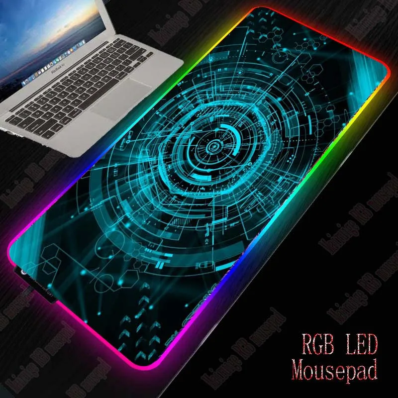 

XGZ Abstract Pattern Gaming Mouse Pad Gamer Computer Mousepad RGB Backlit Mause Pad Large Mousepad Desk Keyboard LED Mice Mat