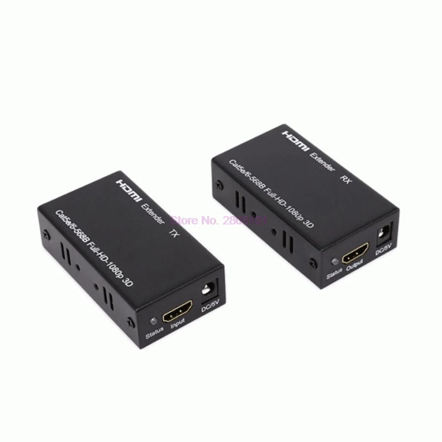 Dhl или fedex 20 шт. HDMI удлинитель 1080P TX/RX 60M CAT6 RJ45 Ethernet кабель Поддержка 3D для HDTV DVD