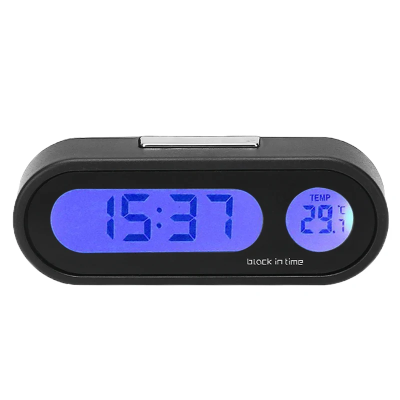Auto Styling 1PC 12V LCD Car Electronic Time Clock Thermometer With Battery LED Backlight Function High Qualiity Digital Display