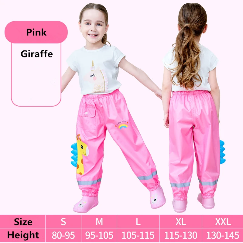 Cartoon Dinosaur Style Kids Rain Pants Boys And Girls Students Kids Waterproof Pants Fashion