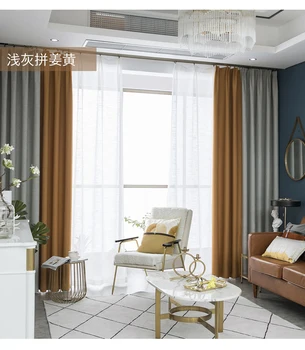 

Modern Blackout Curtains For Living Room Window Curtains For Bedroom Colorblock Curtains Fabrics Finished Drapes Blinds Tend