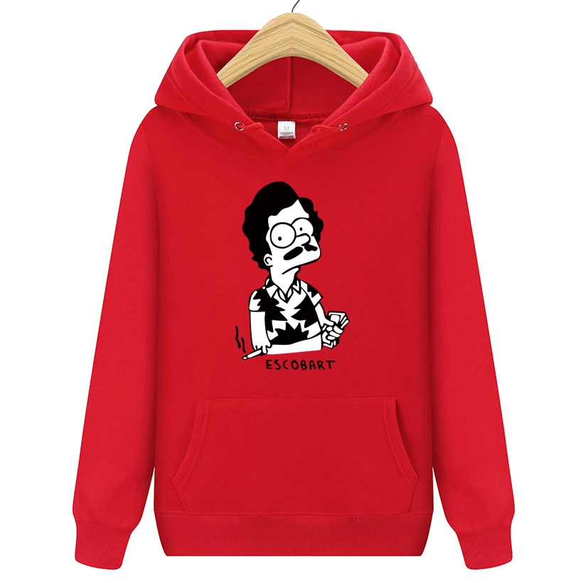 Hoodies ESCOBART Simpson Mens Hoodie Women Sweatshirts Oversized black Autumn Winter Hip Hop Men Hoodies Sweatshirt