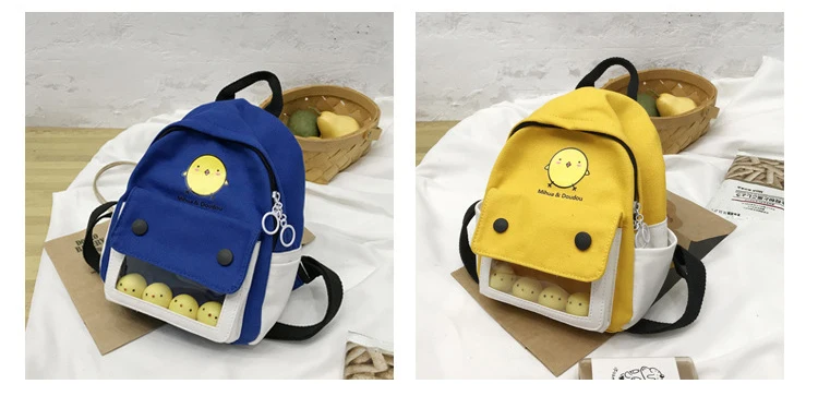 Мини Harajuku прозрачные куриные холщовые Женские Рюкзаки повседневные школьные сумки для девочек-подростков Mochila Feminina книжные сумки кошелек