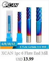 XCAN 1 шт. 1-12 мм с синим покрытием 3 флейты карбида концевые фрезы алюминиевый режущий фрезы Спиральные Фрезы с ЧПУ Концевая фреза