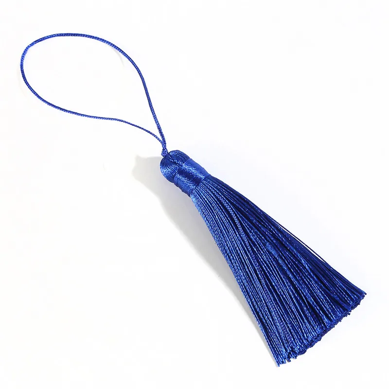 Royal Blue 8 см шелковая бахрома для рукоделия, бахрома для Ювелирные изделия с кистями, сделай сам, бахрома, занавеска, подвесная одежда, подвеска, автомобильная сумка, украшение дома, шитье - Цвет: Royal Blue