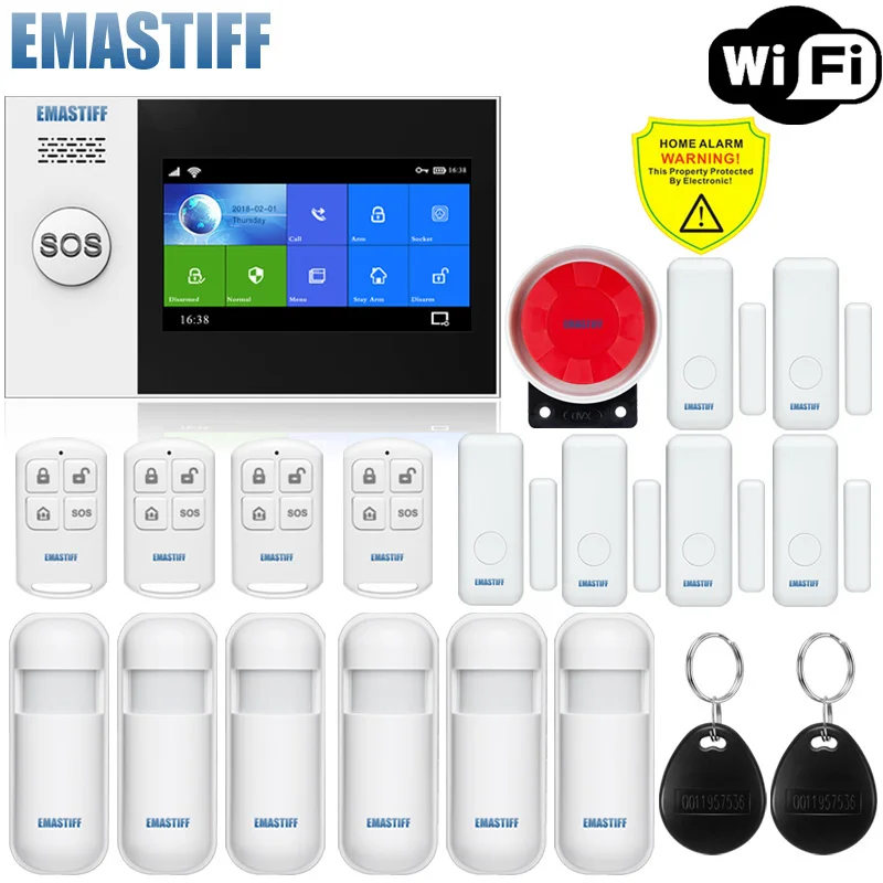Охранная сигнализация для дома TFT-экран 4 3 дюйма поддержка Wi-Fi GSM удаленного