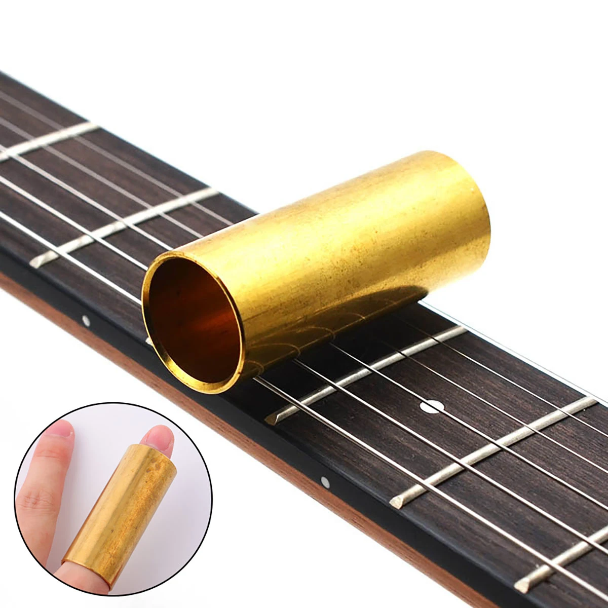 4pcs Guitar Slide Electric Metal Bar Guitars String Slides Golden